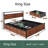 Bed Frame With Storage Headboard And 12 Drawers LED Lights, Metal Platform Non-Slip Without Noise Mattress Foundation Strong Metal Slats Support,No Box Spring Needed-247701167