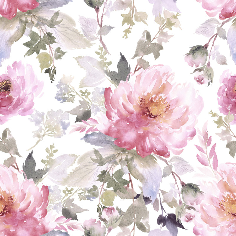 Peel & Stick Floral Wall Mural, 100" W x 8.33" L
