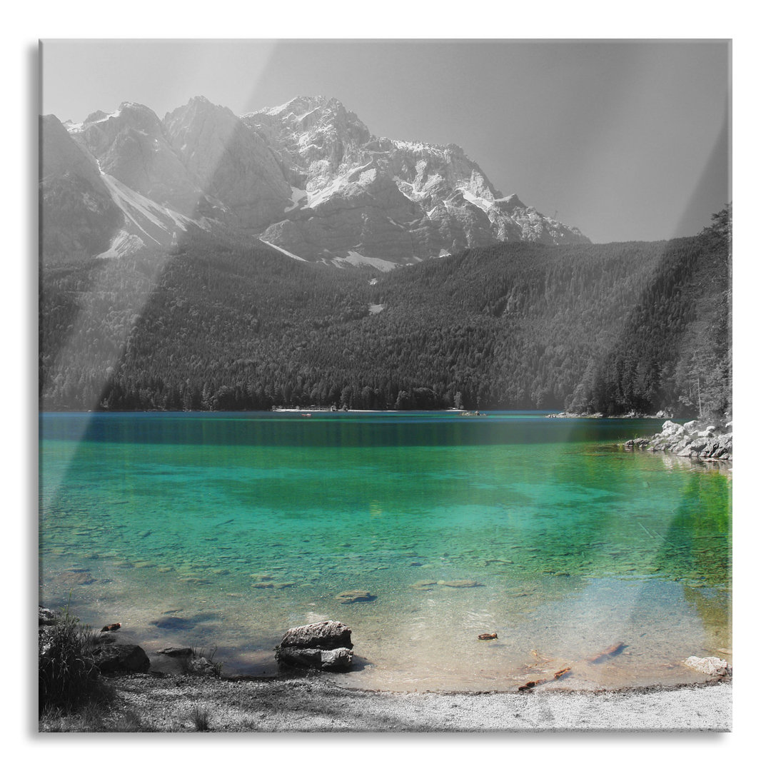 Glasbild Eibsee vor der Zugspitze