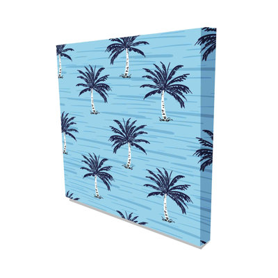 Blue Sky Blue Palm - Wrapped Canvas Print
