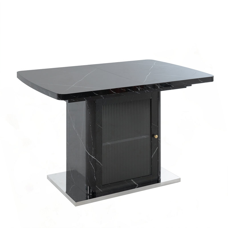 Table de salle à manger moderne 47,24 "-63", Noir