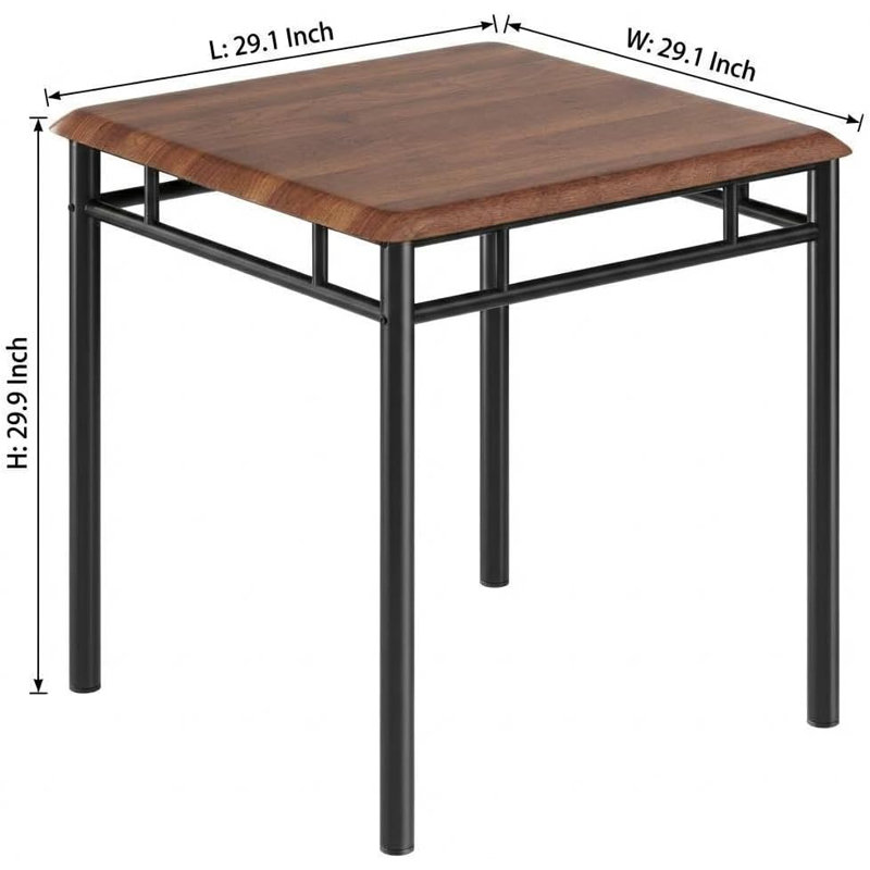 Dining Table Set for 2, Small Space Farmhouse Kitchen Furniture, Dark Brown Wood