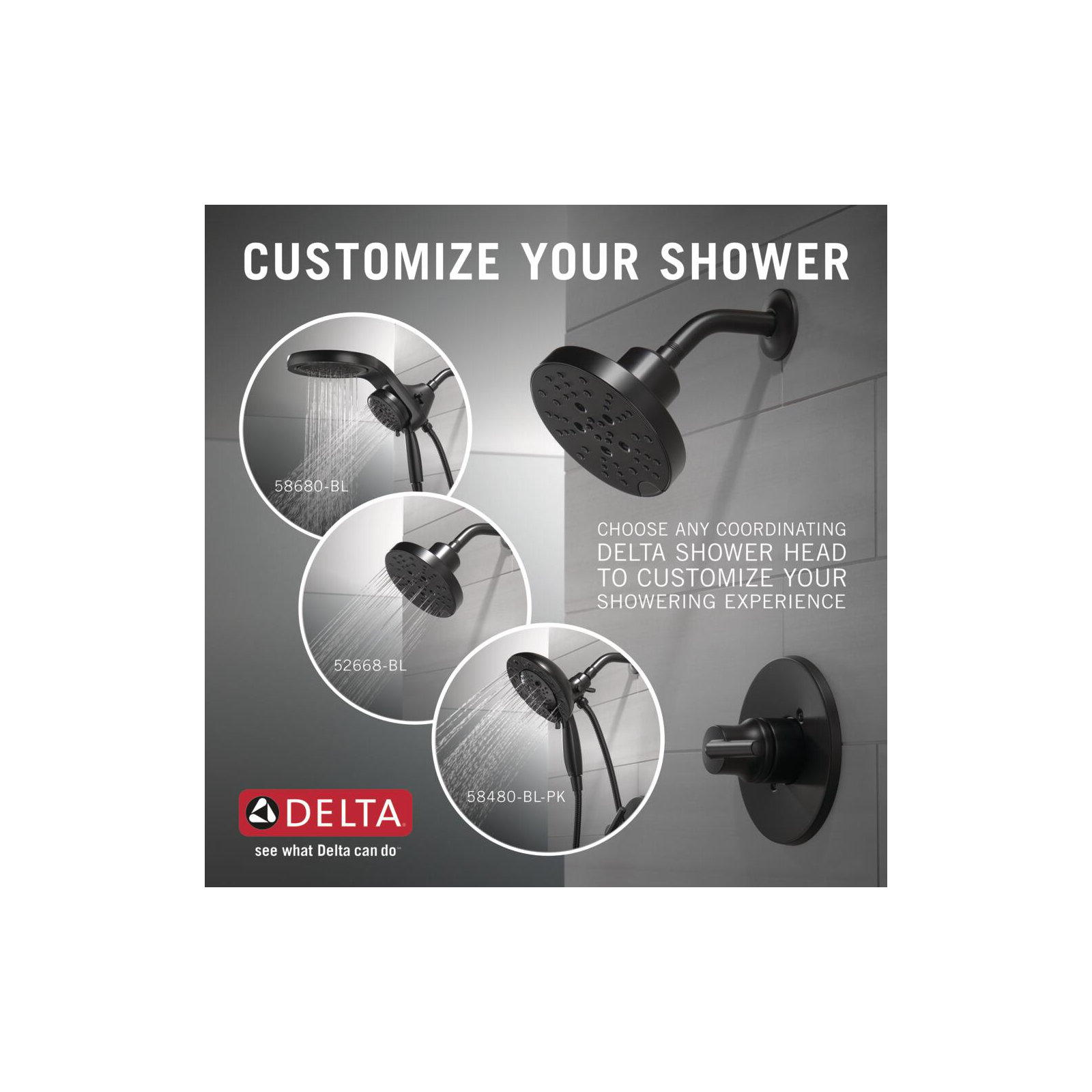 Trinsic® Tub and Shower Faucet, Matte Black