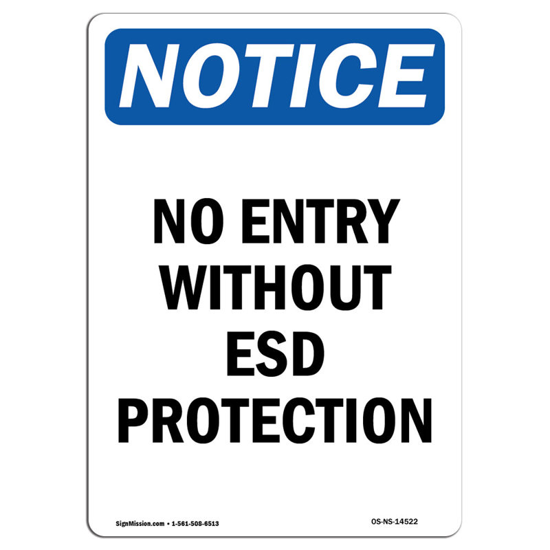 No Entry Without ESD Protection Sign