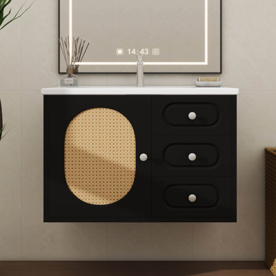 Meuble-lavabo 30 po avec lavabo en céramique et 2 tiroirs