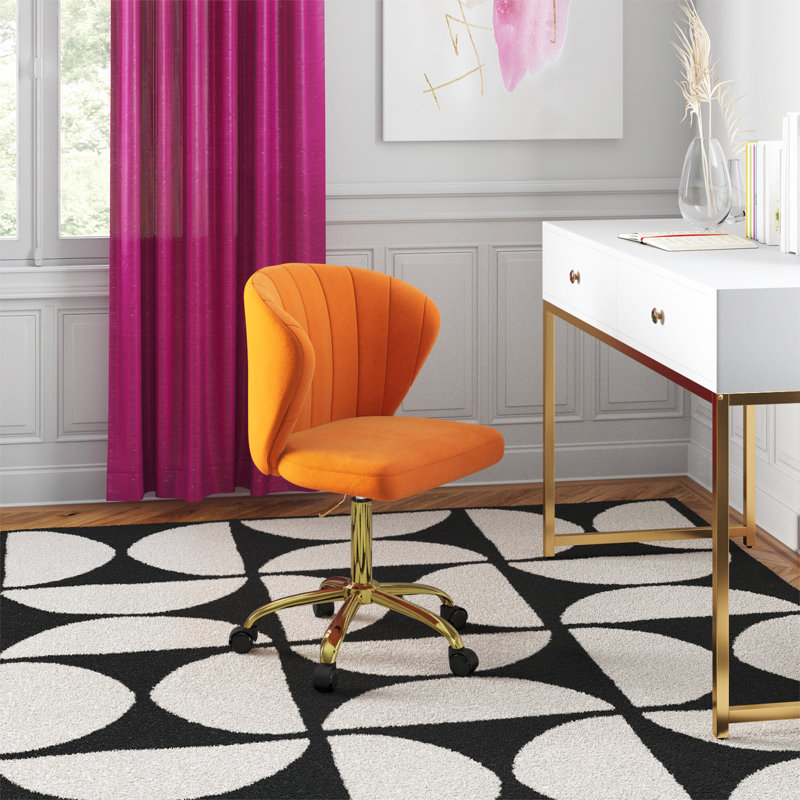 Alice Ergonomic Task Chair with Tufted Back, Orange
