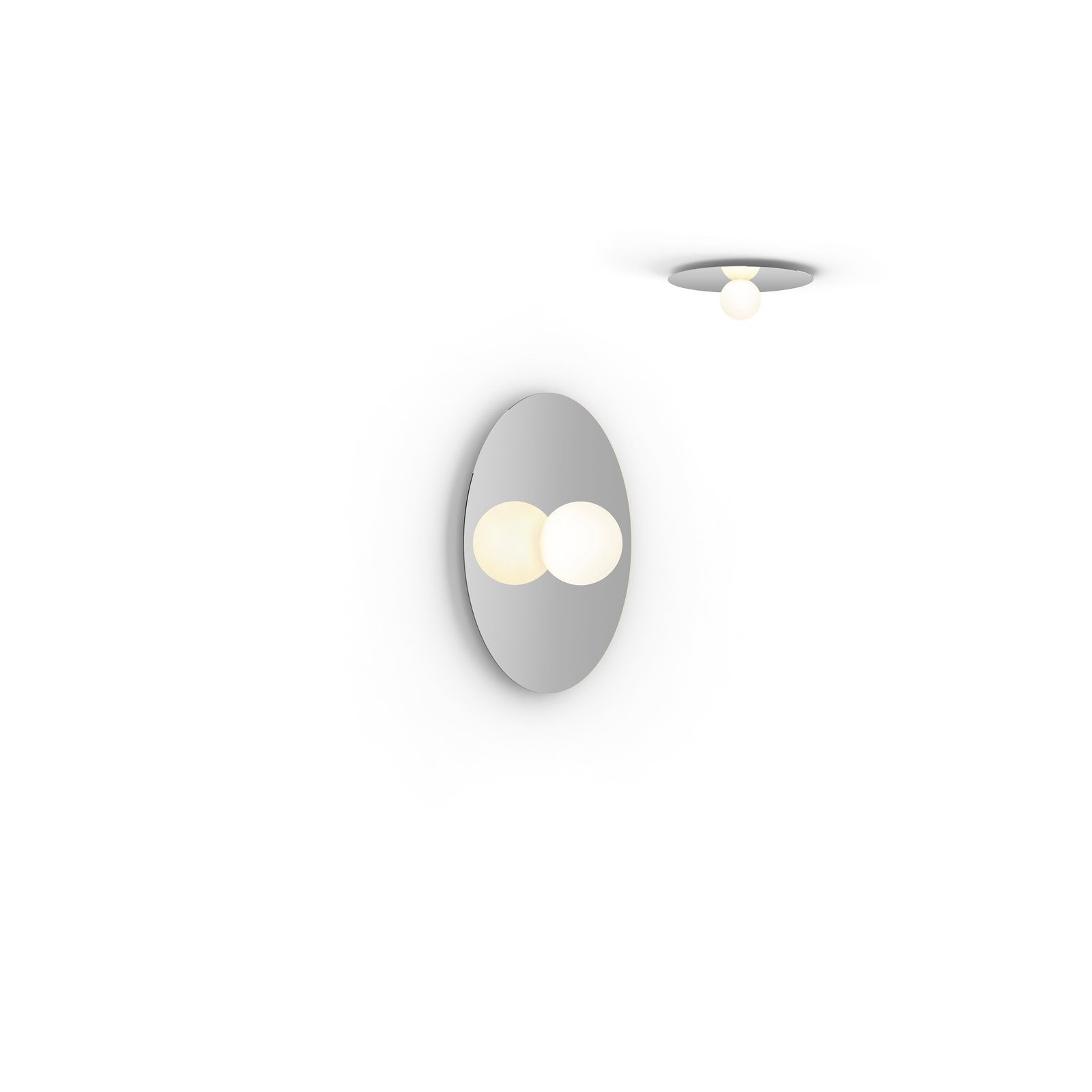 Bola Flush Disc, Chrome, 6.5" H x 18" W x 18" D