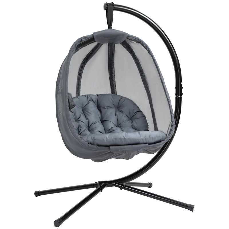 Solvey Swing Chair with Stand, Grey