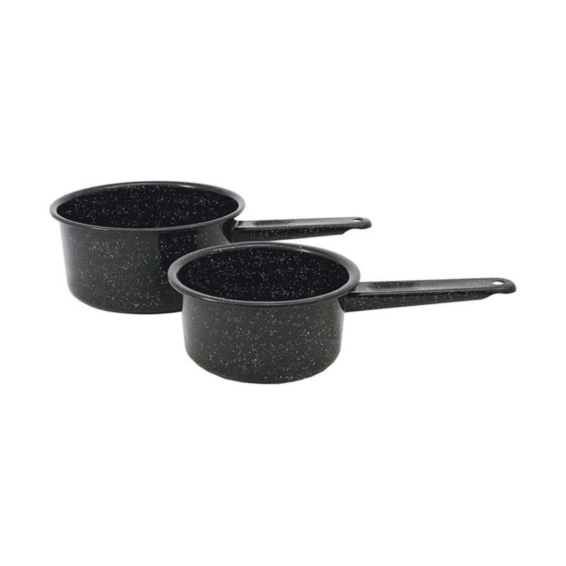 Granite Ware 1 qt and 2 qt Black Nonstick Enameled Steel Saucepan Set