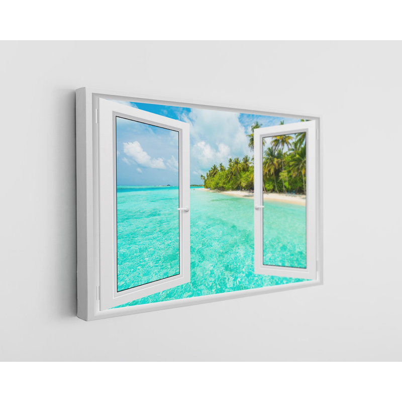«Open Window View of the Sea Maldives», reproduction sur toile, H 20 po x l 30 po