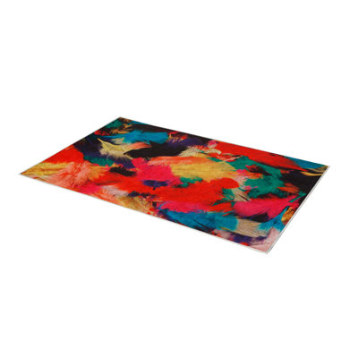 Premium Hall Carpet, 3.3 x 6.6 Feet, 100% Polyester, 0.3 in Pile Height | Antibacterial, Non-Slip Underside, Machine Washable | Elegant 3D Digital Print Design, Perfect for Entryways & Living Rooms