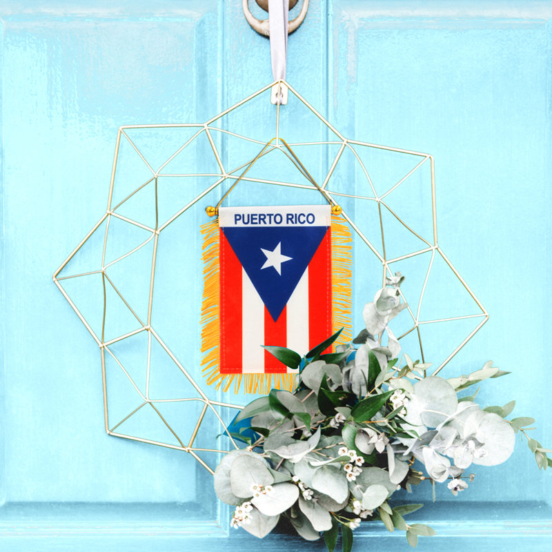 Drapeau suspendu pour fenêtre 4 x 6 pouces Anley Puerto Rico