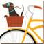 «Beach Bums Dachshund Bicycle I», impression-25391153-25391144