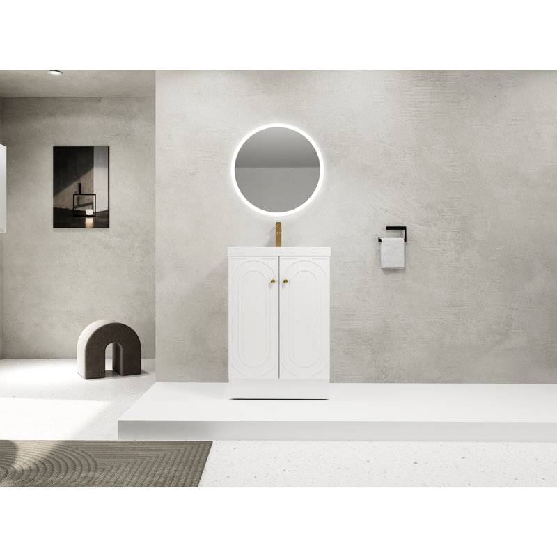 Armoire de salle de bain Modern Modern, Blanc, 25"