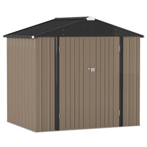 8 ft. W x 6 ft. D Metal Storage Shed, (Incomplete 2/2 Box) 