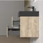 Meuble-lavabo mural simple 24 po avec plateau en pierre noire et 2 tiroirs modernes pour petite salle de bain-153556039-153556040