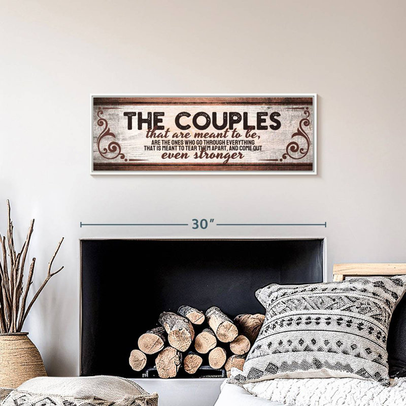 Plaque murale The The Couples, Cadre flottant blanc, 28 po x 10 po
