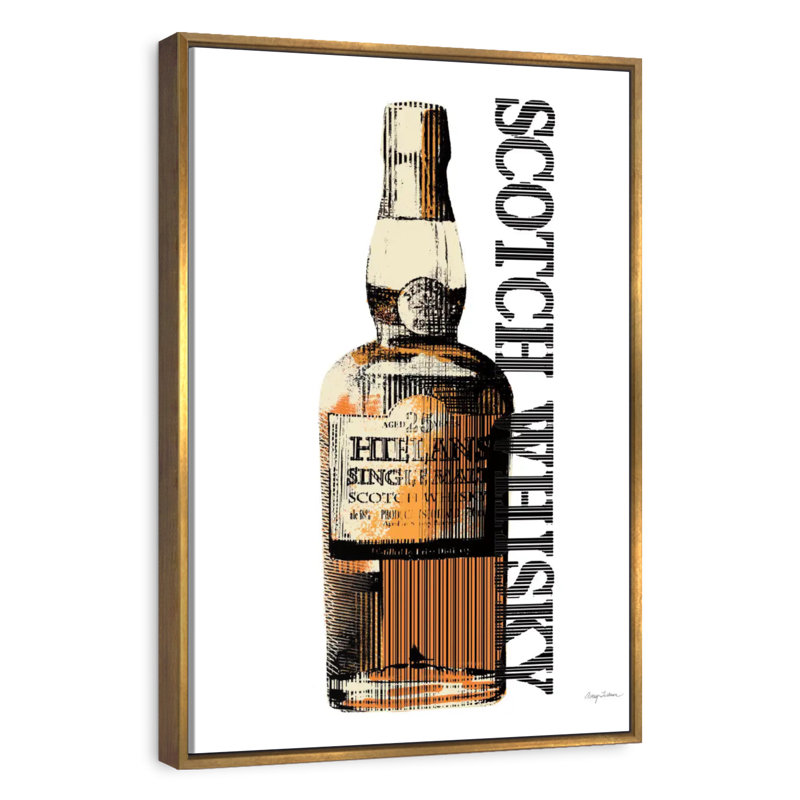 Scotch Whisky, Floating Frame Gold, 31" x 46"