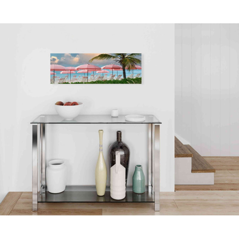 «Highland Dunes Umbrellas» par Dennis Frates, impression sur toile tendue, H 12 po x l 36 po x P 1,5 po