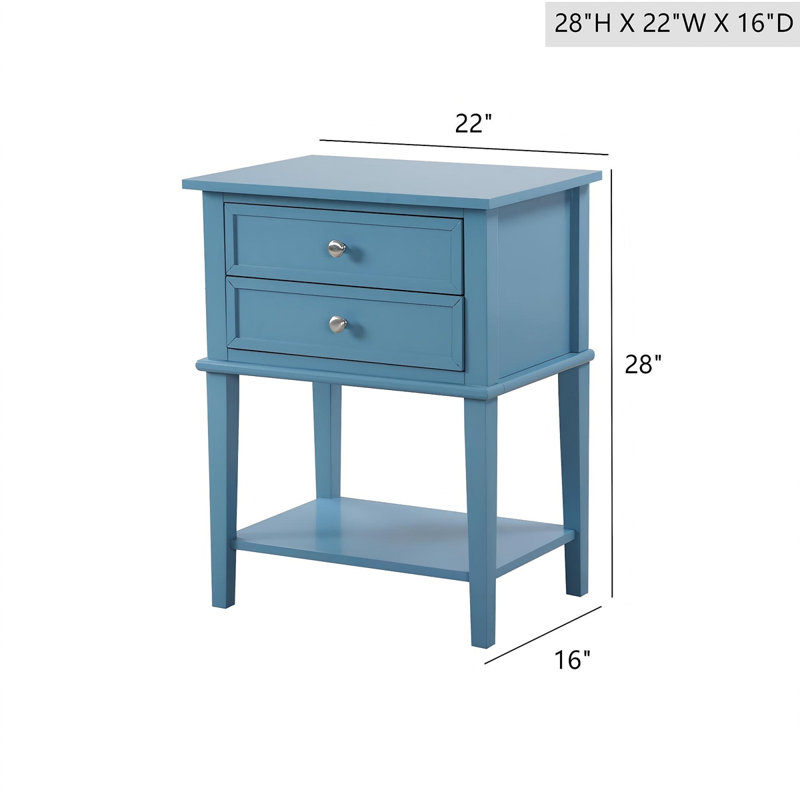 Table de chevet Chic Teal, Sarcelle