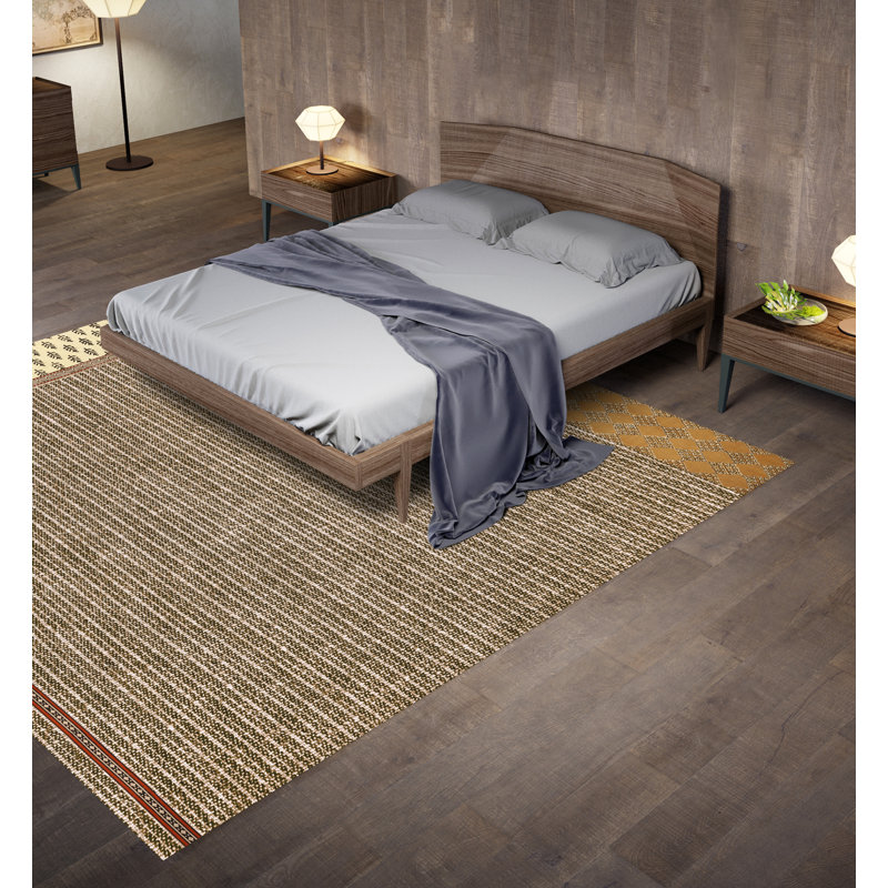 Burdine Vinyl Machine Printed Area Rug, Rectangle 5'3" x 7'10.5"