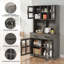 Armoire de cuisine 71 po avec huche, supports à verres à vin, tiroirs et station de charge 71 po