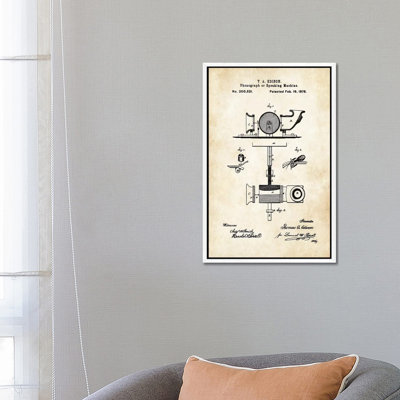 Edison Phonograph by Patent77 - Gallery-Wrapped Canvas Giclée on Canvas
