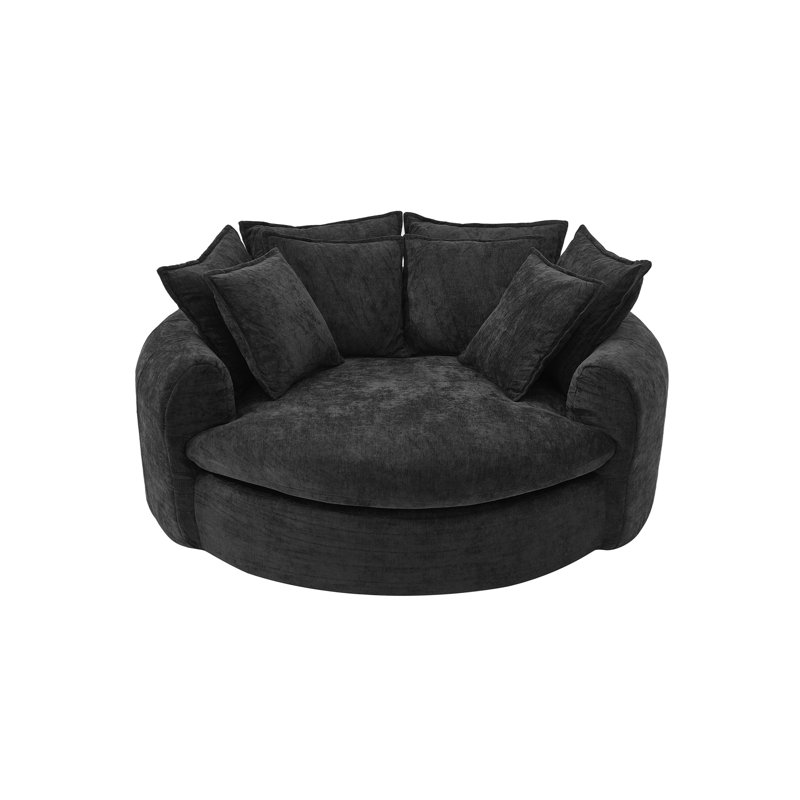 Chaise longue rembourrée, Noir