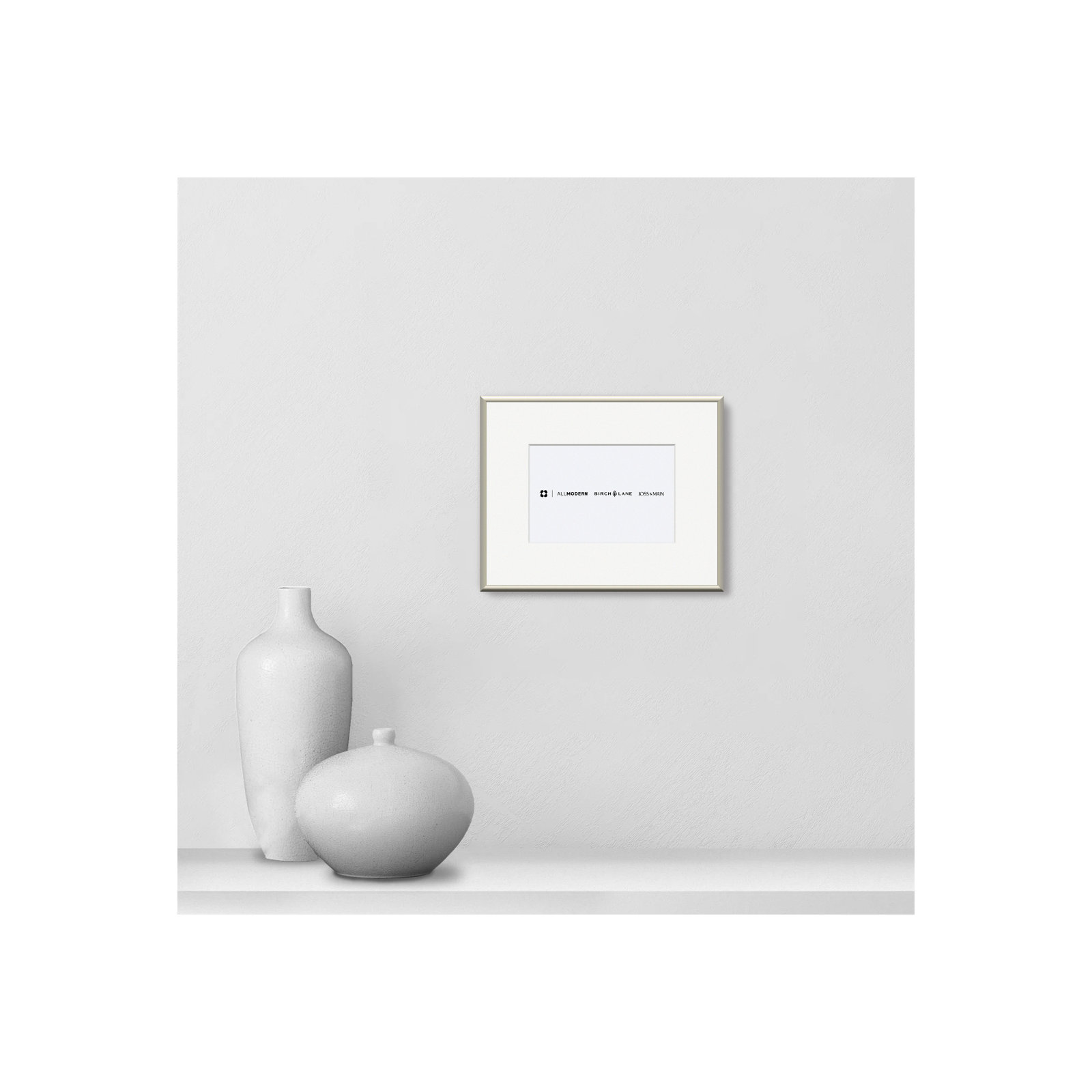 Feronia Metal Picture Frame with Mat, Silver, 6" x 4"