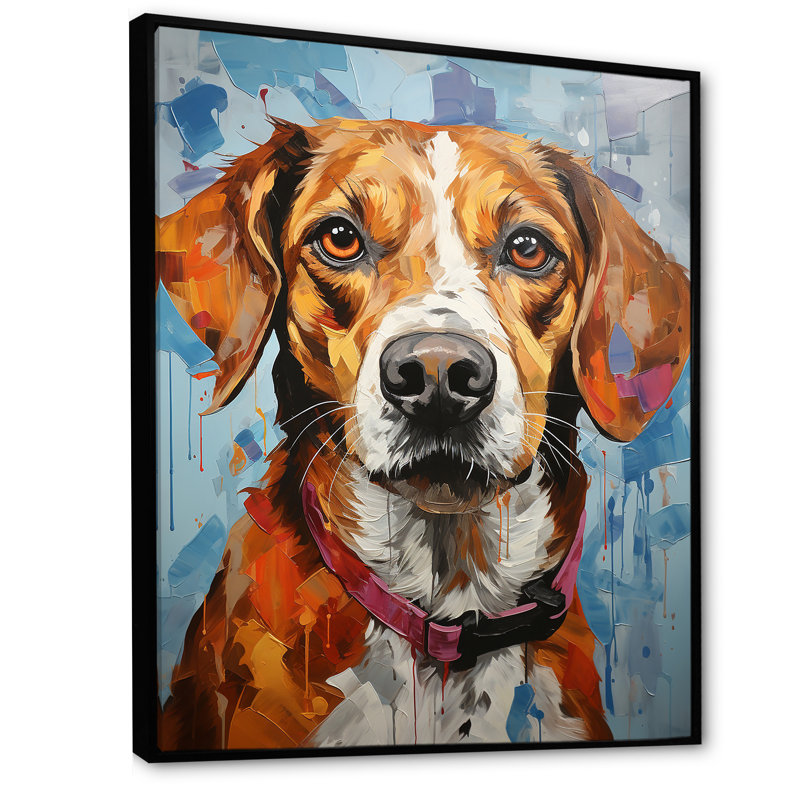 Beagle Bliss II sur impression sur toile, Cadre flottant noir, H 20 po x l 12 po x P 1 po