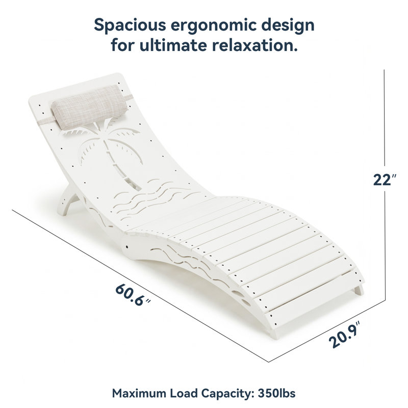 Chaise longue d'extérieur pliable en PEHD pour piscine - ensemble de 2, blanc, Blanc