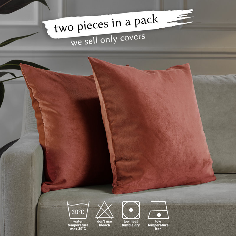 Matte Velvet Pillow Cover, 18" x 18", 56 Orange