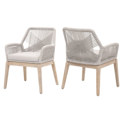 Chaise avec accoudoirs en bois massif Krisily