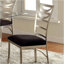 Ensemble de 2 chaises d'appoint contemporaines à dossier en échelle avec revêtement en microfibre, noir élégant et argent
