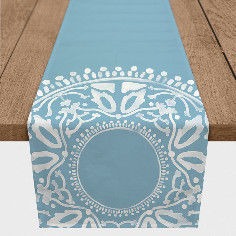Chemin de table Asunta, 72 po x 16 po, Bleu