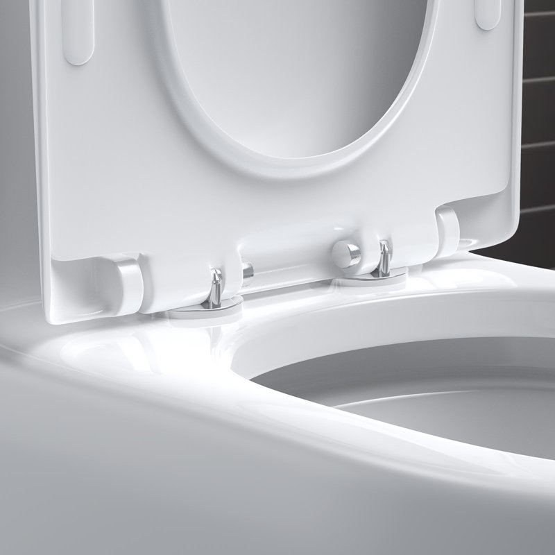 Toilette moderne une pièce BCANHome avec siphon à double chasse, siège et couvercle à fermeture en douceur de 12 po, conception minimaliste peu encombrante