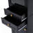 63" Tall Bathroom Storage Cabinet With Glass Doors, Free-Standing, Two Drawers, And Adjustable Shelves, MDF Board, Painted Black - Perfect For Displaying Your Favorite Items-1409101356