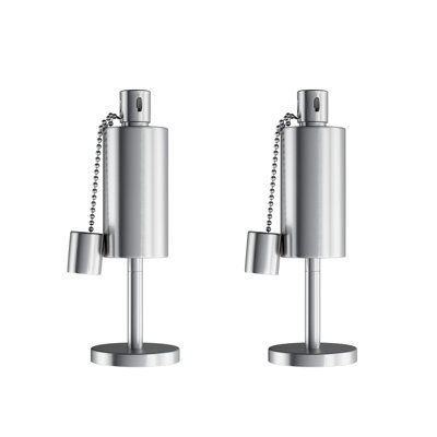 Pure Garden 10.5in Table Torch Lamp 2-Pack, Silver