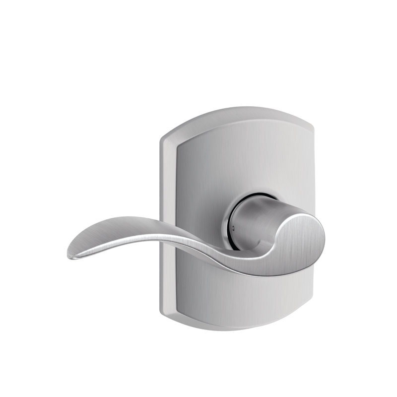 Accent Lever with Greenwich Trim Hall and Closet Lock, Satin Chrome