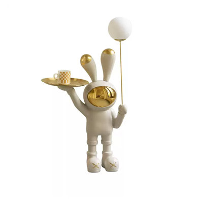 Luxury-Style Creative Space Rabbit With Lighted Decorative Piece