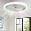 Kaben Flush Mount Ceiling Fan with LED Light and Remote Control-1033311106