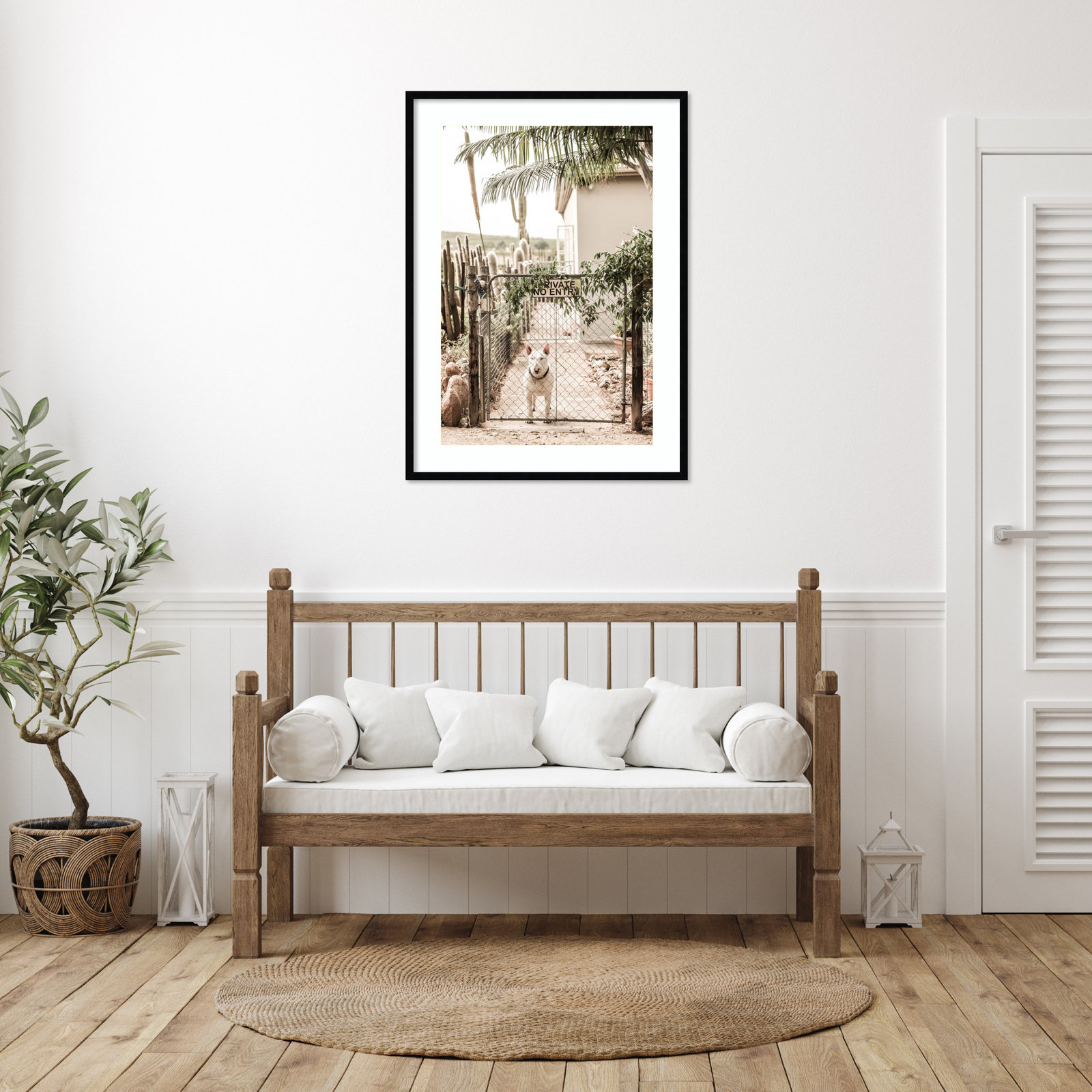 No Entry by Shot by Clint Wood Framed Wall Art Print, Black, 41" H x 30" W