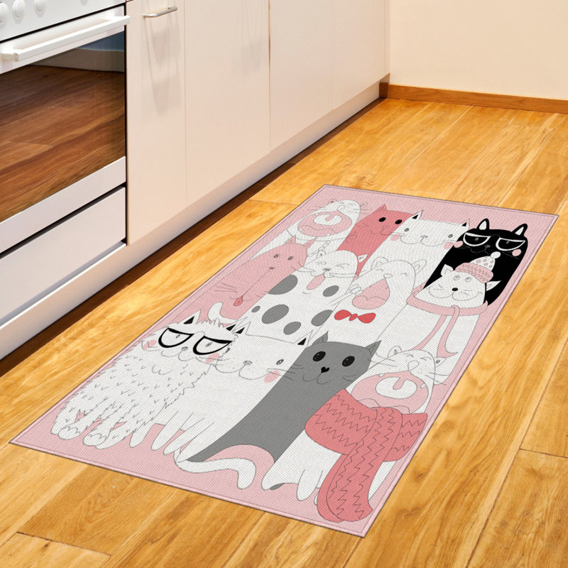 Tapis décoratif en fibre de polyester à haute densité Cat, Rectangle 2 pi 7 po x 5 pi