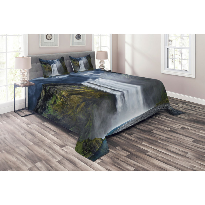 Polyester Coverlet, King Bedspread + 2 Shams