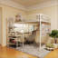 Full Size Loft Metal Bed With White