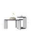 Table basse moderne avec ensemble de tables de bout, panneau central en panneau de fibres à densité moyenne plaqué durable de 83 cm de diamètre avec une table d'appoint de 43 cm de diamètre pour le salon, la salle d'étude, les pieds et la base en pierre frittée solide et stable