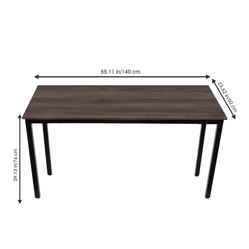 Bureau d'écriture, Plateau brun noyer / cadre noir