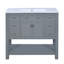 Meuble-lavabo avec lavabo supérieur / armoire de rangement moderne avec 2 portes et 6 tiroirs / meuble-lavabo simple-113435654