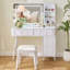 Bureau de coiffeuse moderne avec miroir à DEL 3 couleurs et armoire réglable-2111648251
