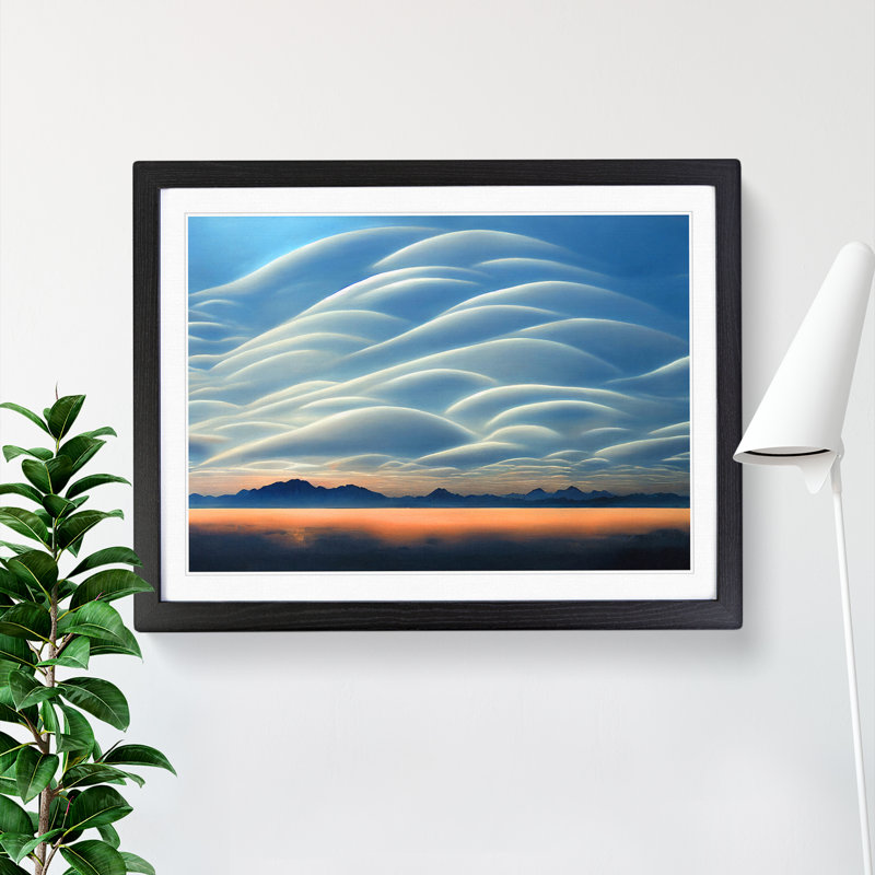 Ravishing Clouds - Single Picture Frame Painting, Black Framed, 46cm H x 64cm W x 2cm D